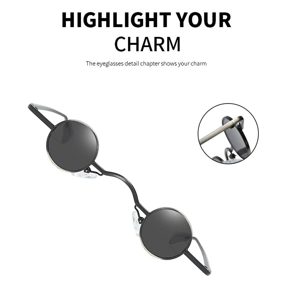 Сонцезахисні окуляри Retro Vintage Comtervi Круглі Класичні Unisex Punk Retro Маленькі, фото №4 Сонцезахисні окуляри Retro Vintage Comtervi Круглі Класичні Unisex Punk Retro Маленькі, фото №4