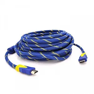 Кабель мультимедийный HDMI to 1.5m v1.4, OD-8.0mm Blue/Gold Merlion (YT-HDMI(M)/(M)NY/BL-1.5m) - Фото 1