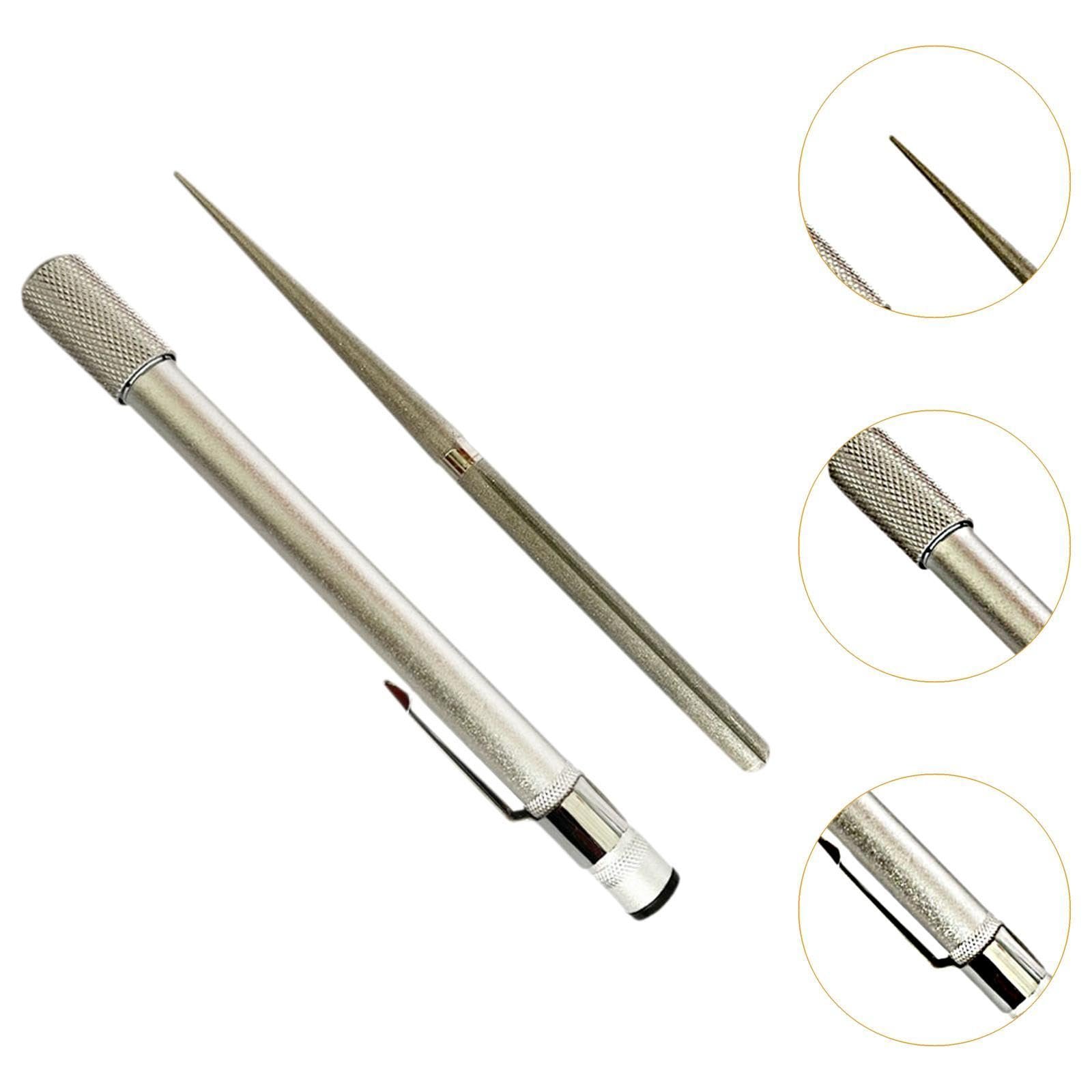 Стержень для заточки ножей алмазный двухсторонний серебристый портативный 12,5 см, фото №2