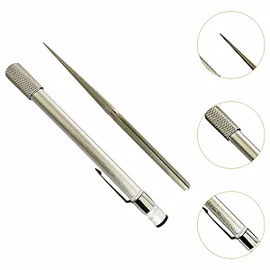 Стрижень для заточування ножів алмазний двосторонній сріблястий портативний 12,5 см synthetic.ua - Фото 1