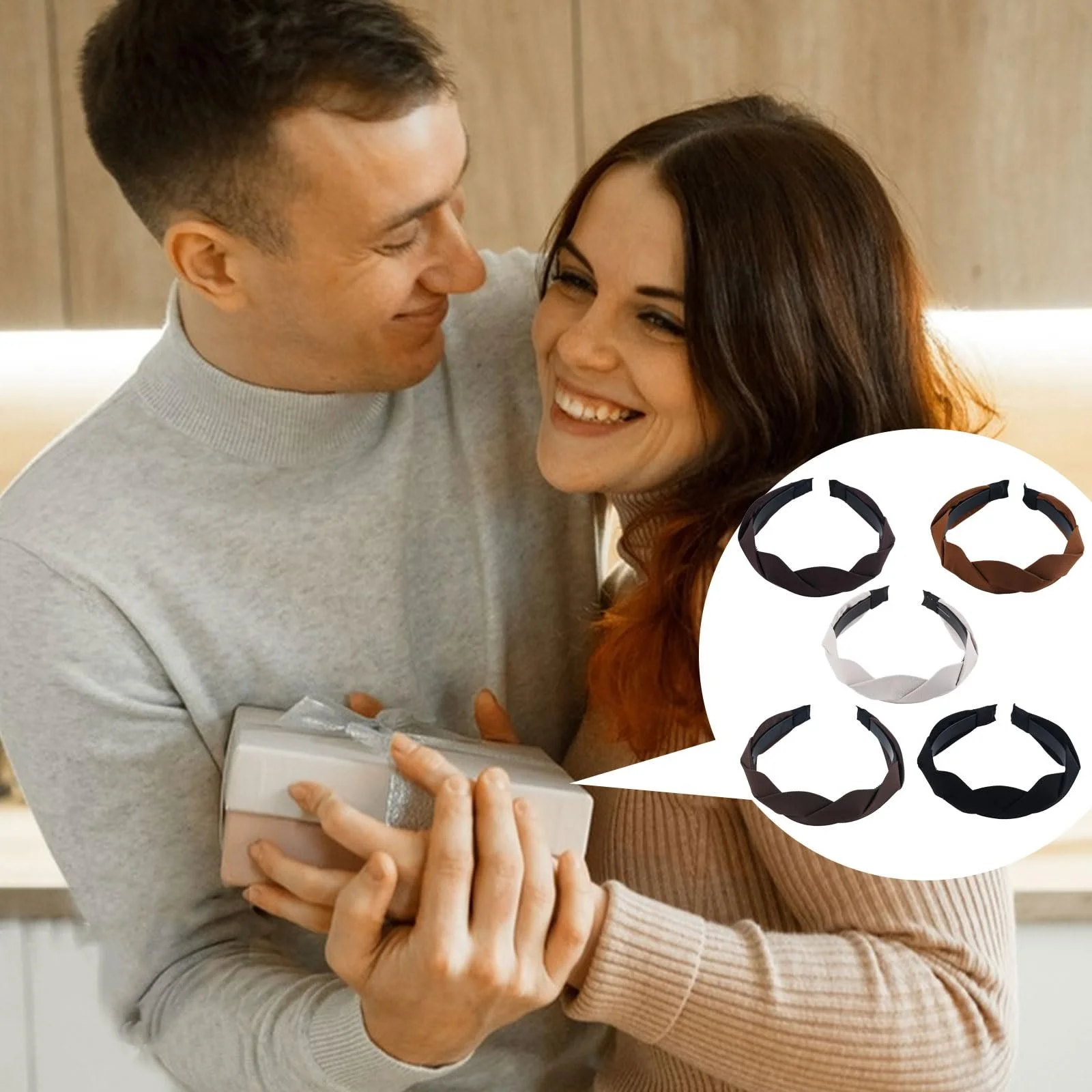 Набір тканинних пов'язок для волосся для жінок 5 шт., фото №5