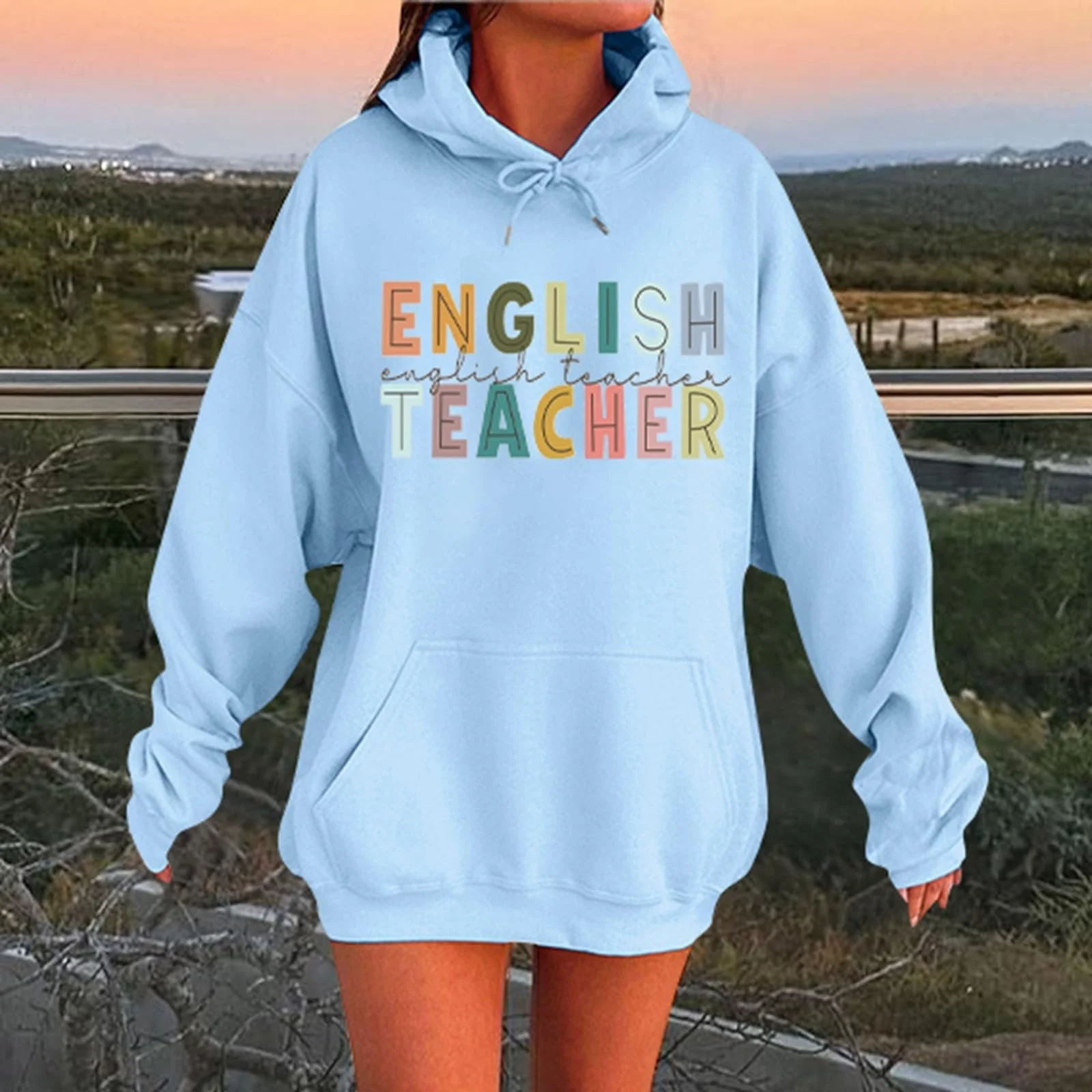 Женские Худи Пуловер Легкая Куртка с Капюшоном Осенний Мультяшный Принт Худи Комфортный Повседневный Однотонный Верх, фото №3