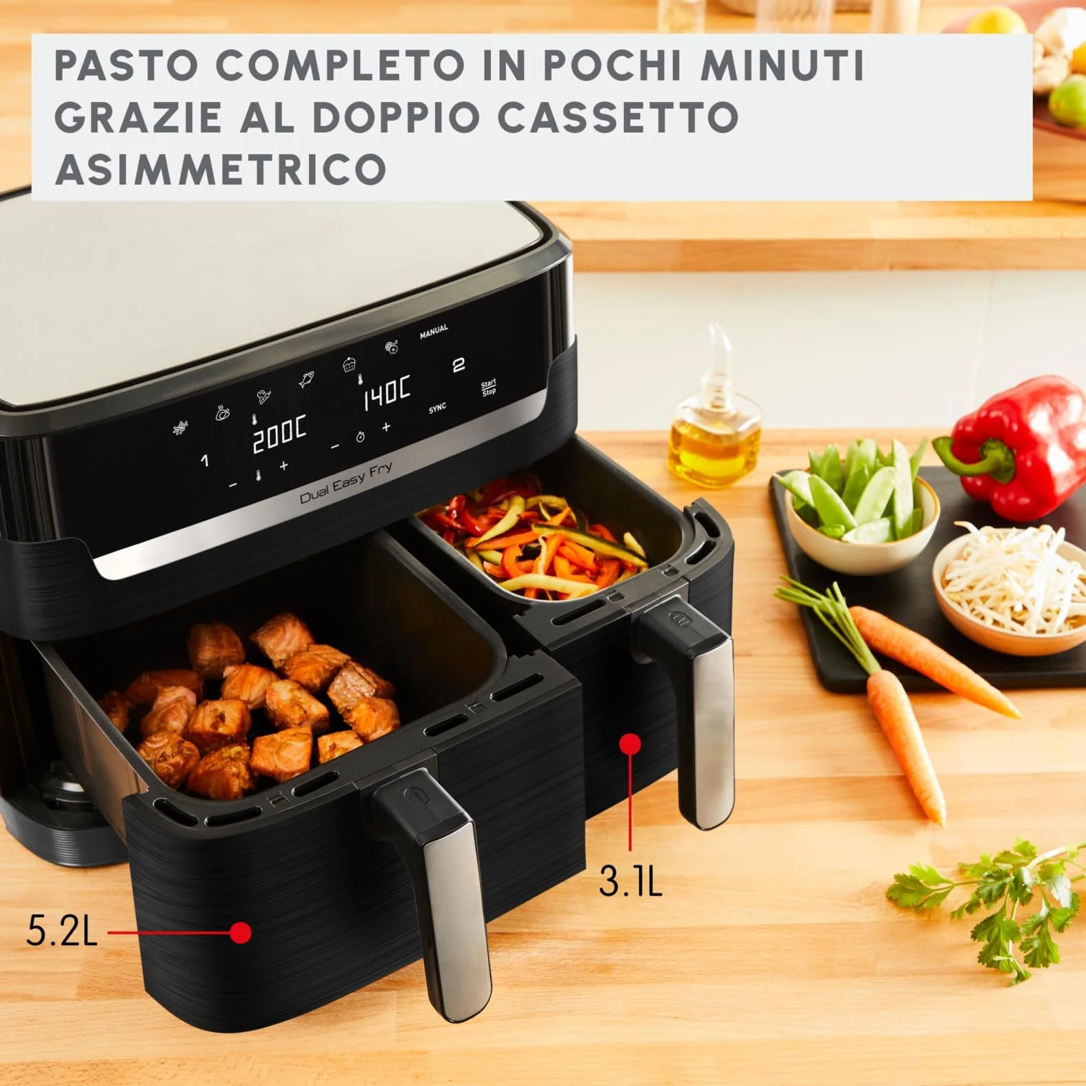 Мультипіч Moulinex Easy Fry Dual 8.3 л 7 програм, фото №2 Мультипіч Moulinex Easy Fry Dual 8.3 л 7 програм, фото №2