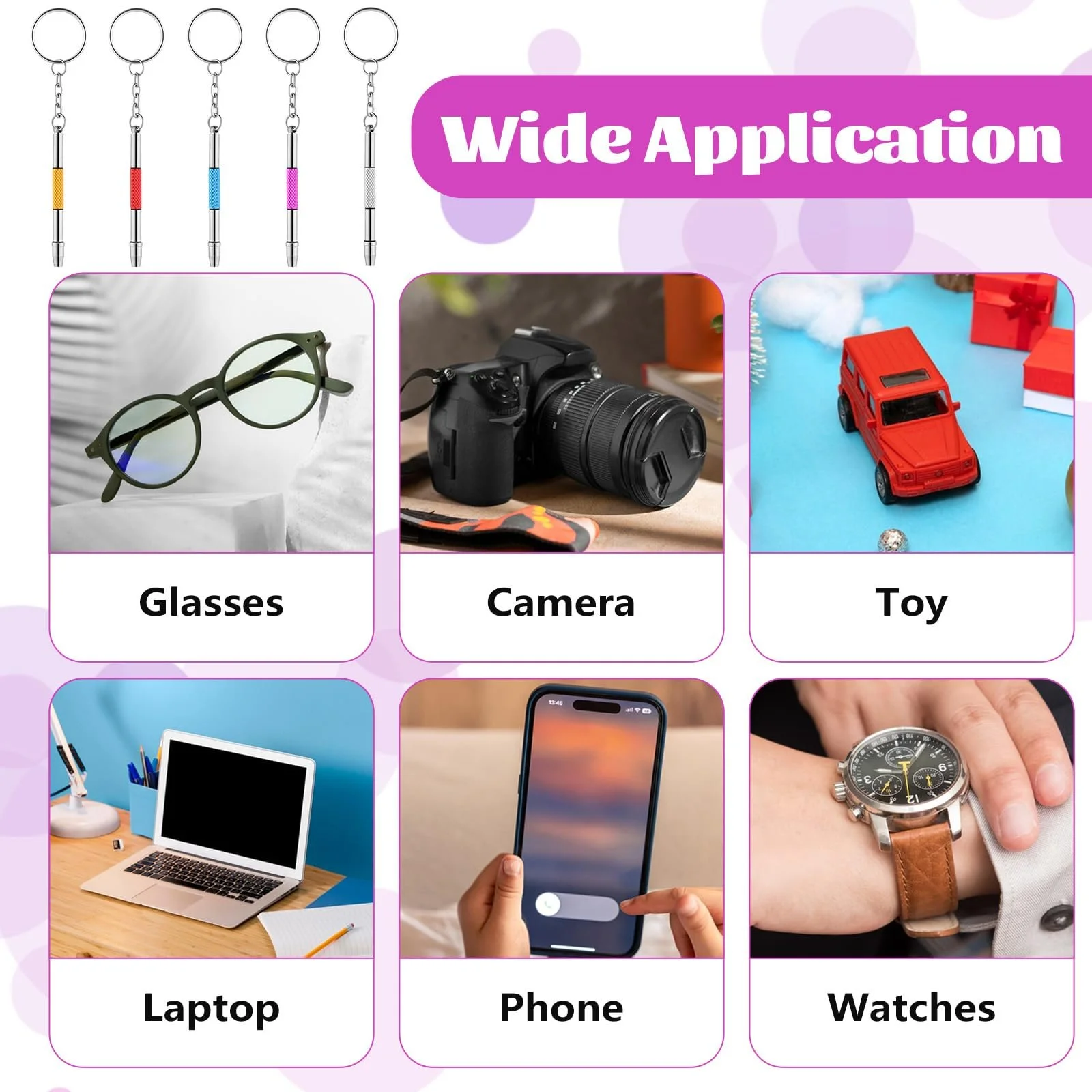 Комплект Міні викрутки для окулярів Кольоровий ремонтний набір, фото №3