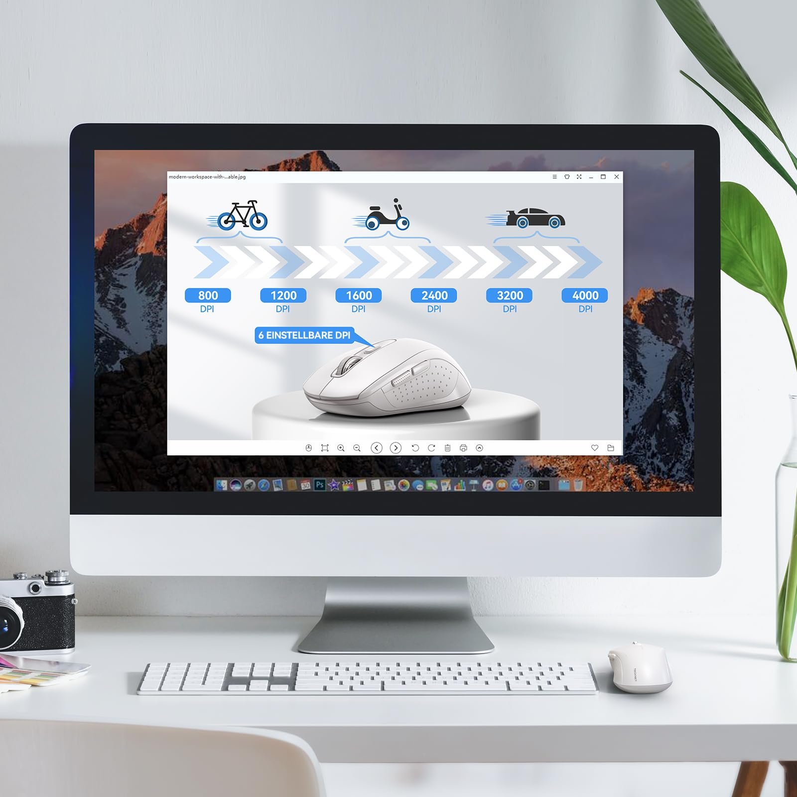 Мышь TECKNET Wireless Bluetooth (Tri-Mode: BT 5.0/3.0 + 2.4GHz) Белая, фото №3