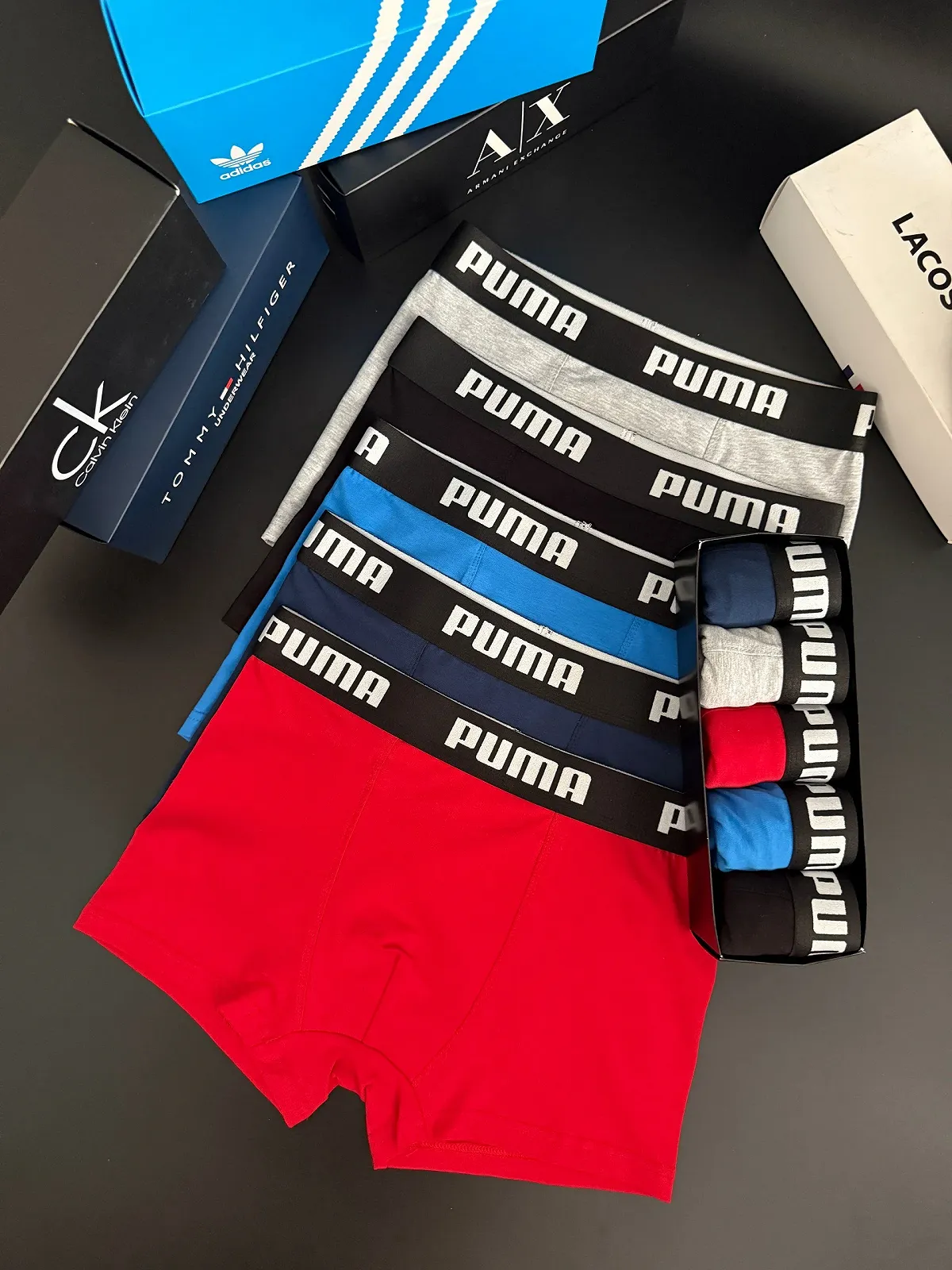 Мужские боксерские трусы комплект PUMA разноцветные, фото №2