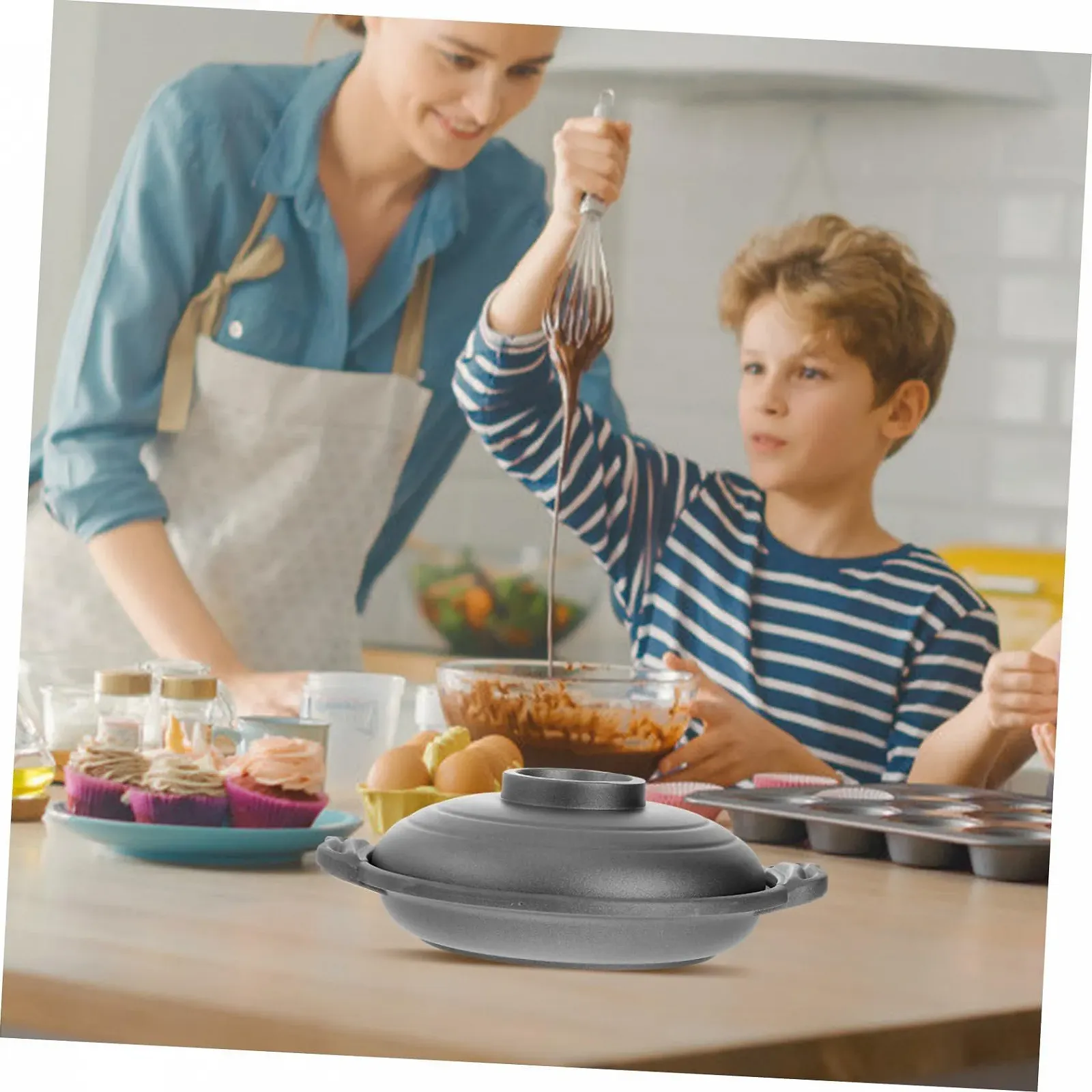 Керамическая кастрюля Cabilock 18 см антипригарная для риса и бибимбапа, фото №3