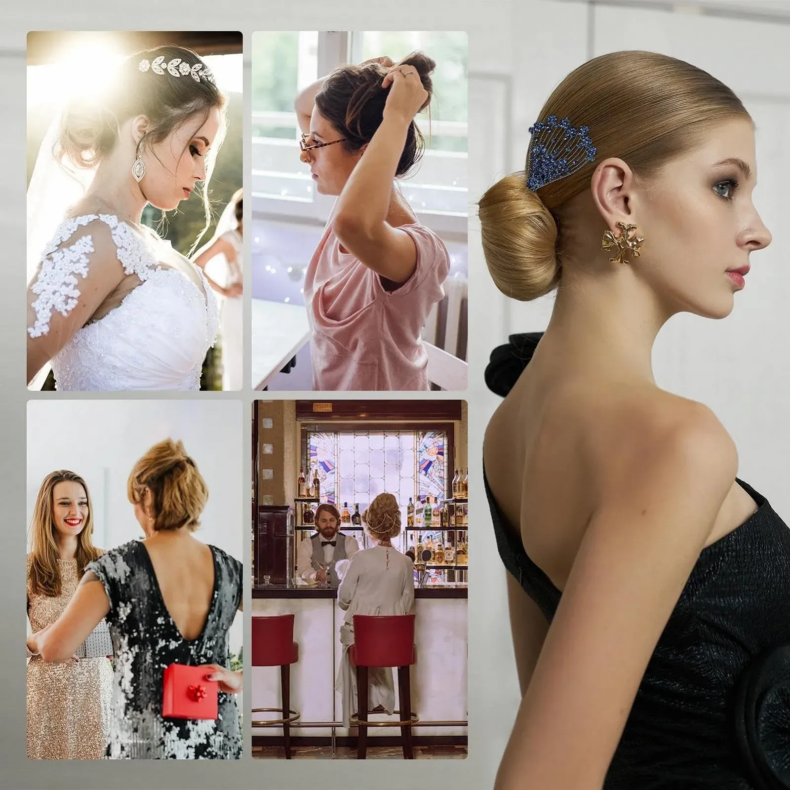 Заколка для волос со стразами, для вечеринок, ужинов, свадеб, фото №4 Заколка для волос со стразами, для вечеринок, ужинов, свадеб, фото №4