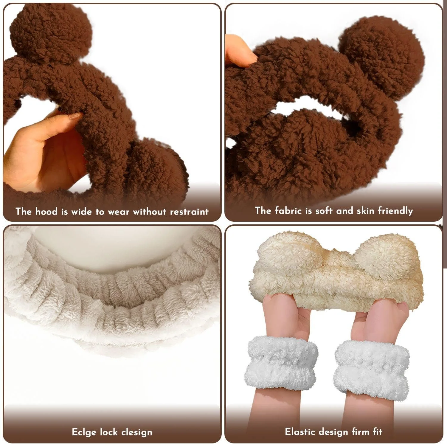 Набір: Плюшева пов'язка 2 шт, пара напульсників, фото №3