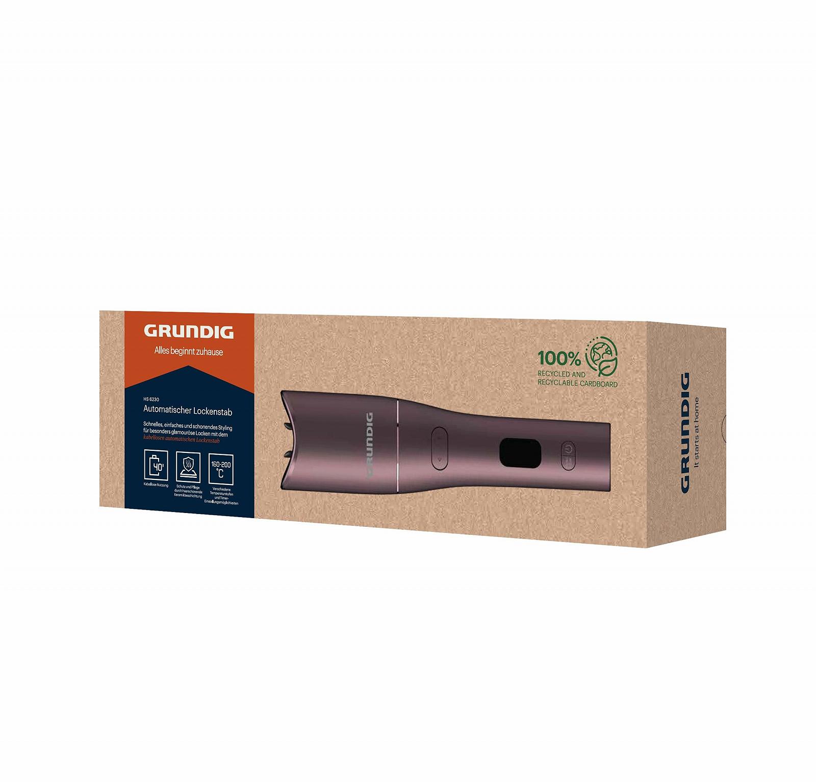 Автоматична плойка Grundig EasyCurl HS 6230 бездротова 3 рівні температури керамічне покриття таймер LCD Фіолетова, фото №11