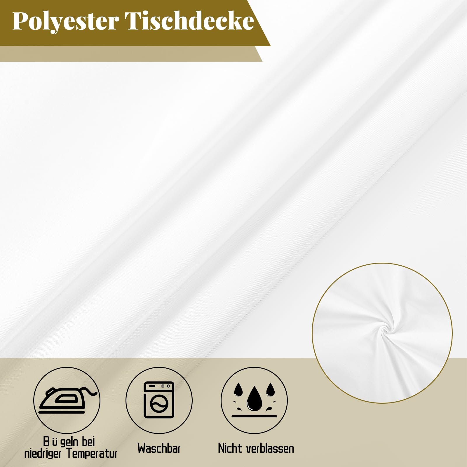Скатертини для пивних столів Pack of 4 100 x 250 см водонепроникні поліестер білі, фото №6