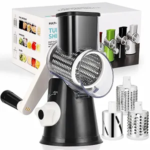 Ручна терка Diealles Shine, з ручкою, для овочів, з 3 змінними барабанними лезами з нержавіючої сталі - Фото 1