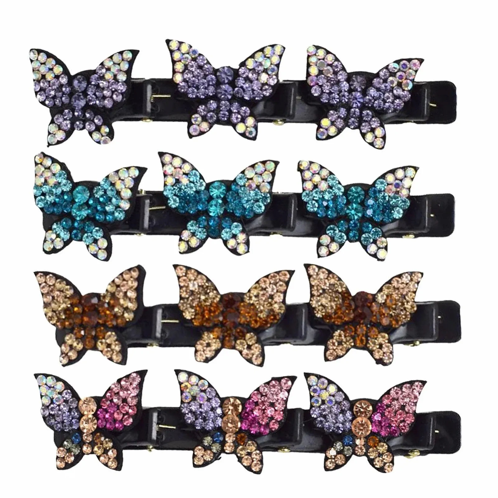 Заколки для волос 4 шт. со стразами, клипсы "Утиный клюв", аксессуары для причесок, фото №1 Заколки для волос 4 шт. со стразами, клипсы "Утиный клюв", аксессуары для причесок, фото №1