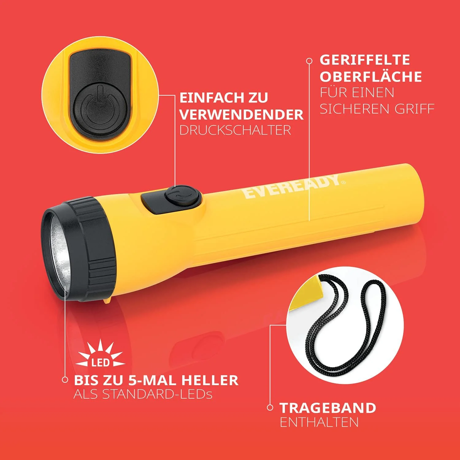 Ліхтар Eveready LED Чорний (4 шт. в упаковці), фото №2