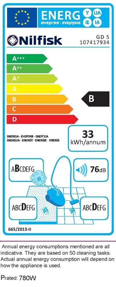 Пылесос ранцевый Nilfisk GD5 Back HEPA Basic EU 780 Вт 33 л/с 22 кПа 2400 см² 107417934, фото №7