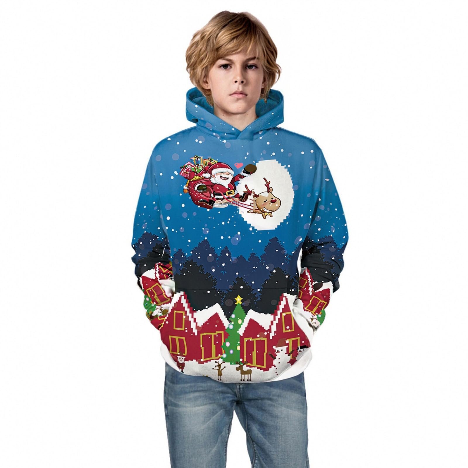 Різдвяний джемпер для дітей з дизайном оленя, фото №2