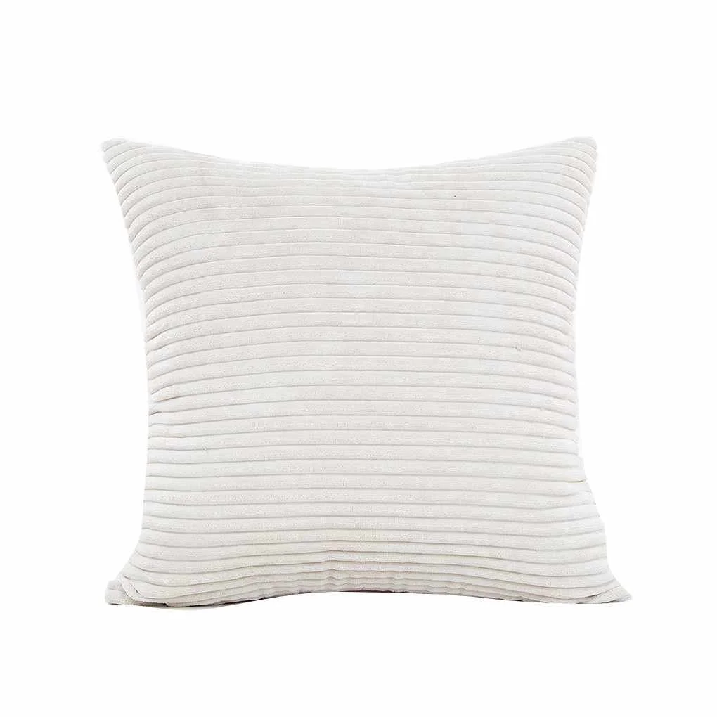 Декоративна плюшева наволочка 45×45 см – біло-молочна, м’яка, стильна, фото №1