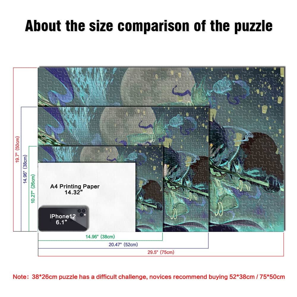 Пазл Genshin Impact Xiao 1000 деталей картонный для взрослых и подростков от 12 лет 26 x 38 см, фото №3