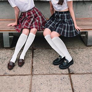 Гольфы 3 пары Гольфы до колена Повседневные носки для костюма черлидера Вязаные носки однотонные Спортивные гольфы для женщин Хлопковые непрозрачные длинные белые носки Белые synthetic.ua - Фото 1