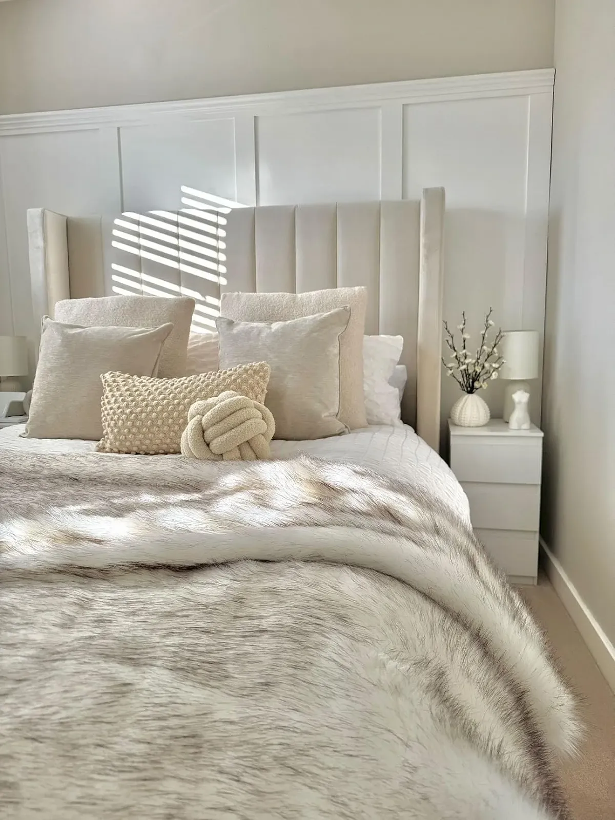 Покривало Battilo Luxury зі штучного хутра, велика, 150 x 200 см, біла, фото №6