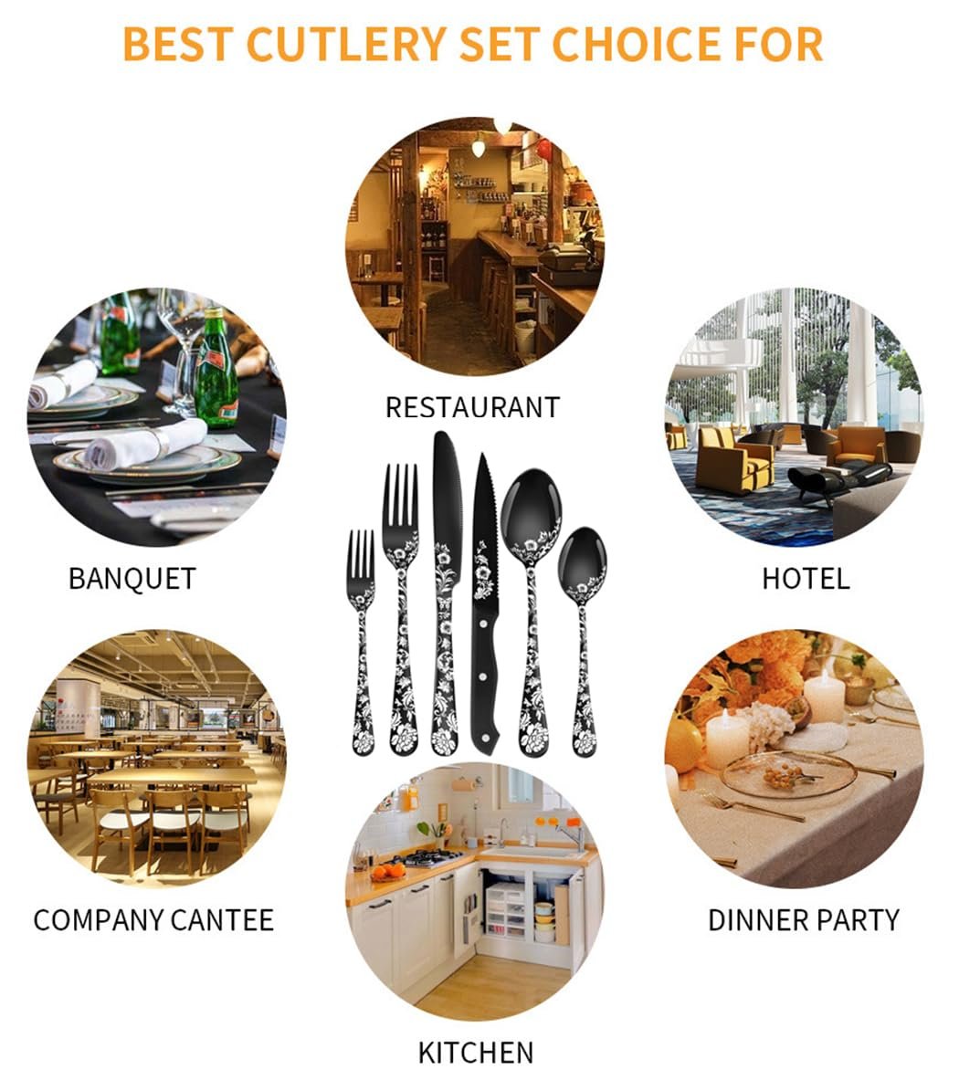 Набір столових приборів XIAOYU, 48 предметів, з ножами для стейків, нержавіюча сталь, для 8 осіб, фото №7 Набір столових приборів XIAOYU, 48 предметів, з ножами для стейків, нержавіюча сталь, для 8 осіб, фото №7