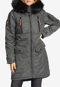Жіноча зимова куртка Парка Khujo Zafira Lorene Vicenza Сірий synthetic.ua - Фото 1
