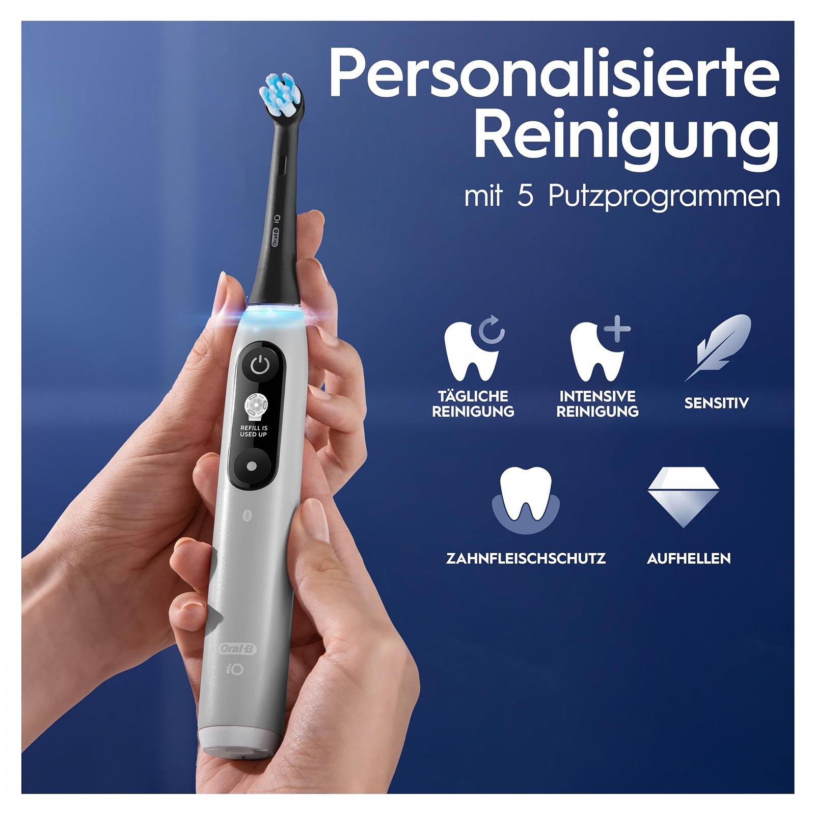 Електрична зубна щітка Oral-B iO Series 6 Plus Sensitive Edition, 5 режимів чищення, сірий опал, фото №8