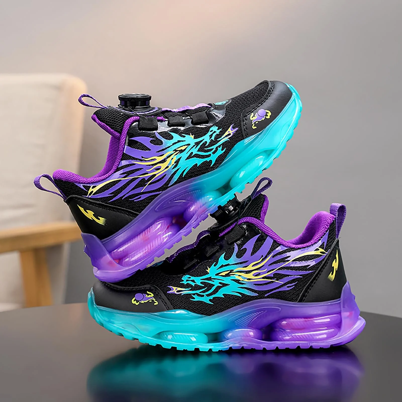 Дитячі Кросівки і дівчаток Спортивні Бігові Кросівки Тренажери з Поворотним Механізмом Дихаючі Модні Легкі Тренажери, фото №3