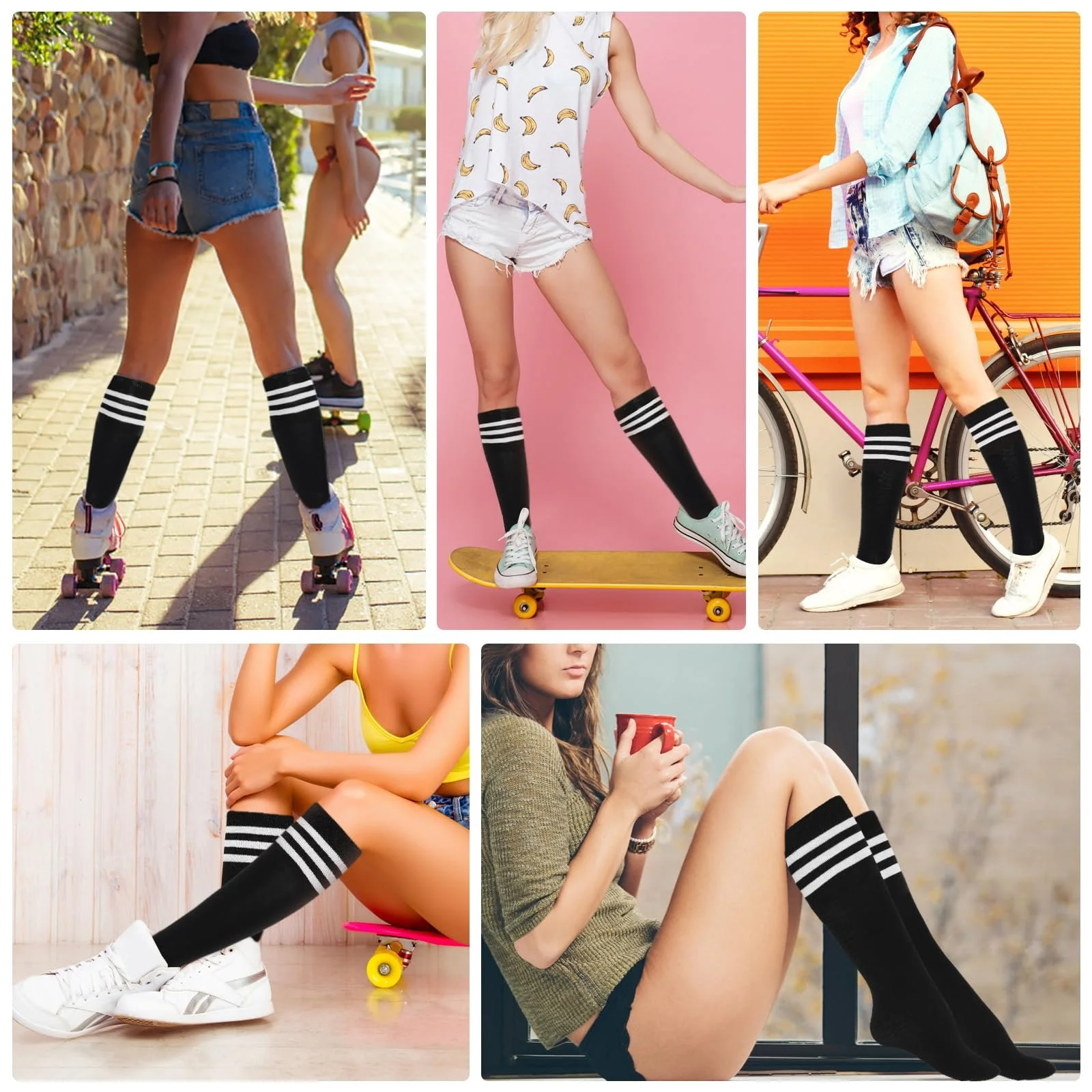 Шкарпетки Труба Sibba 2 пари Чорно-білі, Універсальний розмір, фото №6