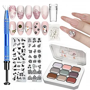 Гель-лак - Набор - 12 цветов Твердый гель-лак - Набор, устойчивый к сколам цвет для маникюра | Включает спонж и металлический захват для градиентного искусства, салонного качества - Дизайн ногтей для взрослых, девушек - Фото 1