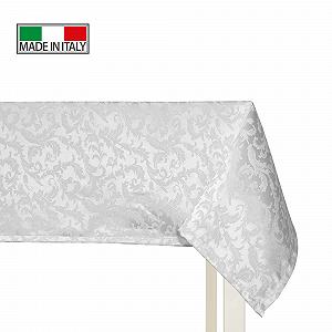 Скатертина Giovanni Dolcinotti Прямокутна Jacquard Damask Різдвяна Біла 140 x 220 см synthetic.ua - Фото 1