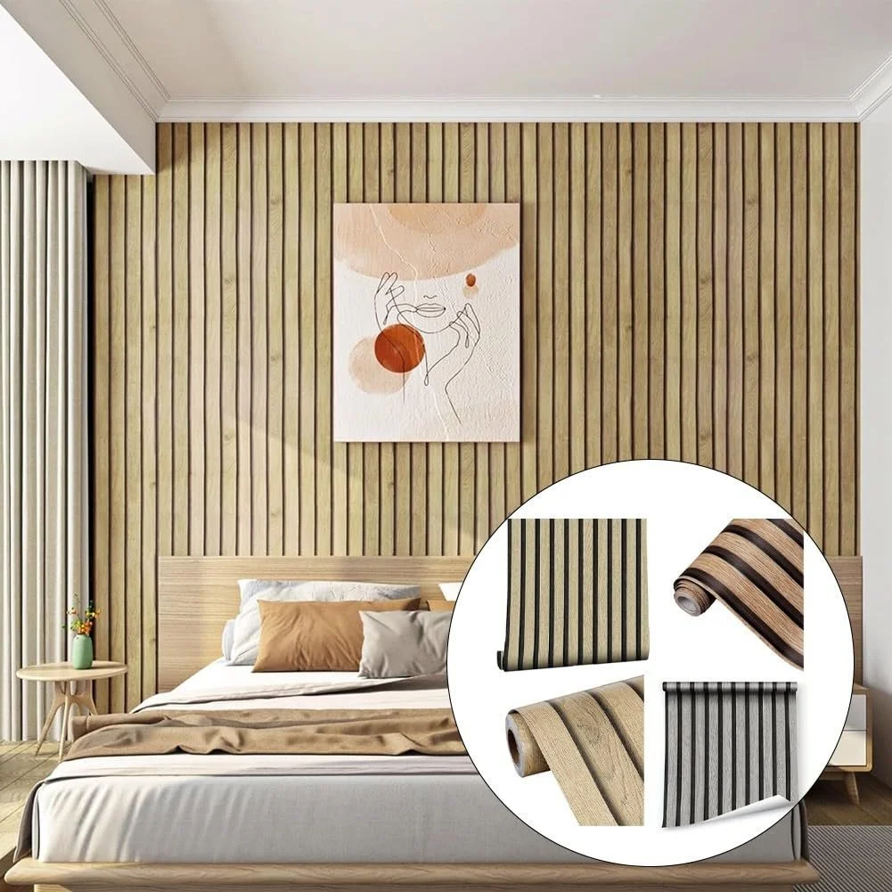 Наклейки на стіну 2 шт. 3D-ефект дубових планок Коричневий, фото №7