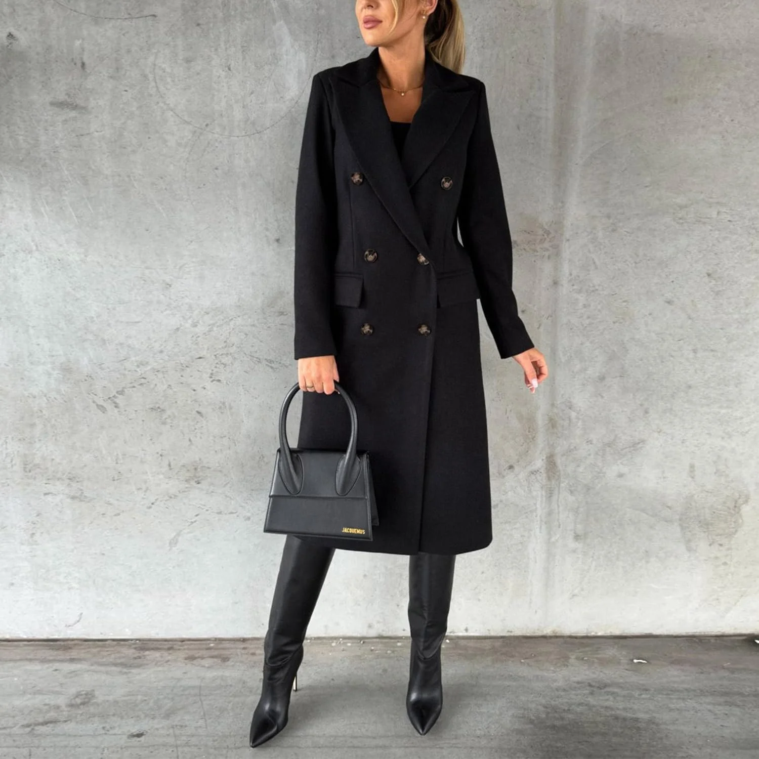 Пальто Laemilia Двубортное Длинное Женское, фото №3 Пальто Laemilia Двубортное Длинное Женское, фото №3