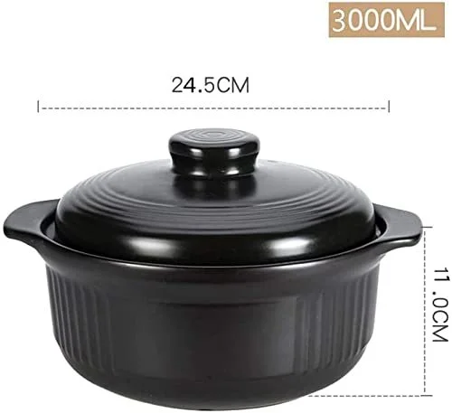 Кастрюля керамическая dtkmkj, глиняная, терракотовая, для тушения, черная, объемом 3 л., фото №7 Кастрюля керамическая dtkmkj, глиняная, терракотовая, для тушения, черная, объемом 3 л., фото №7