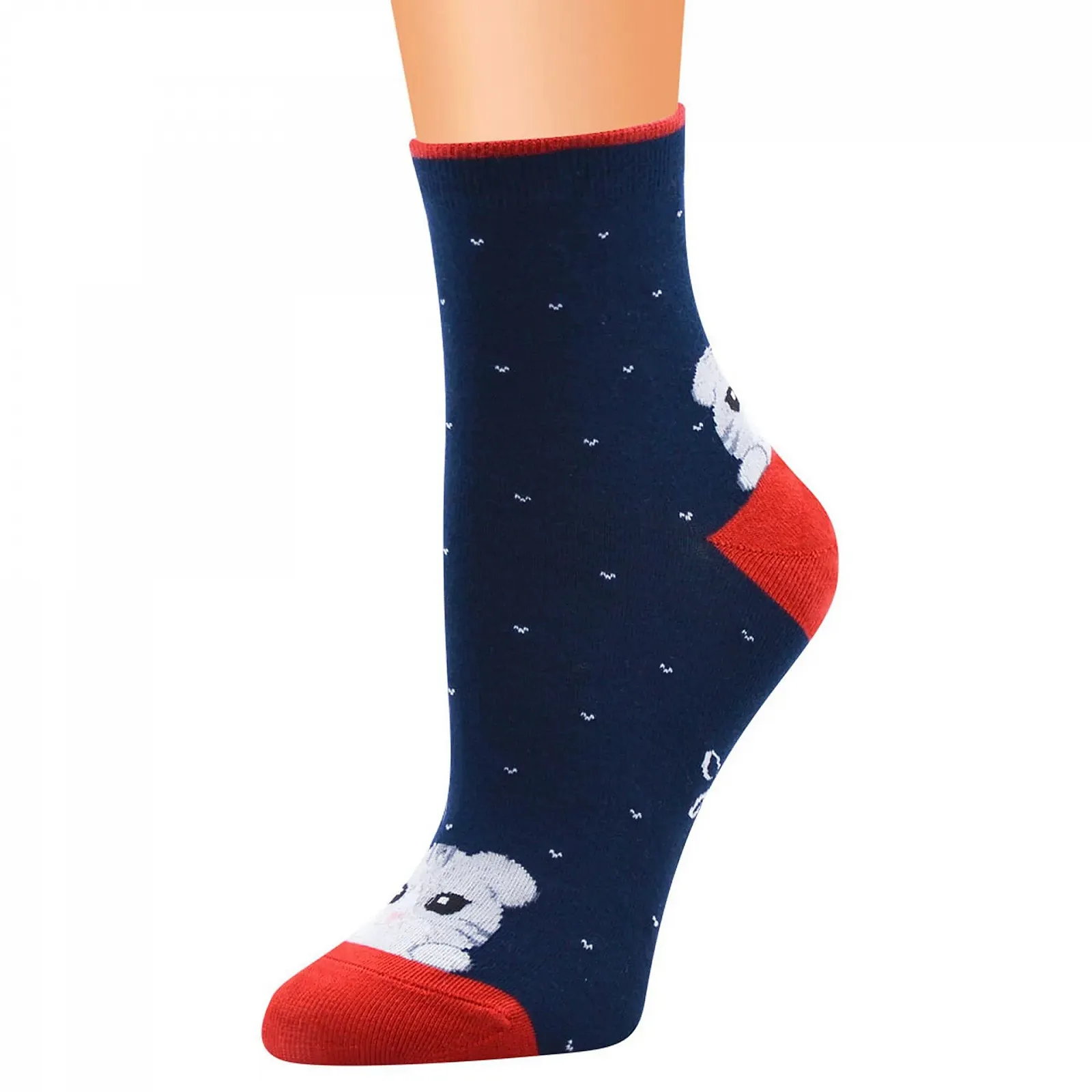 Женские носки Вязаные носки-чулки Хлопок Милый мультяшный рисунок Эластичные спортивные носки Щиколотки Короткие носки, фото №6