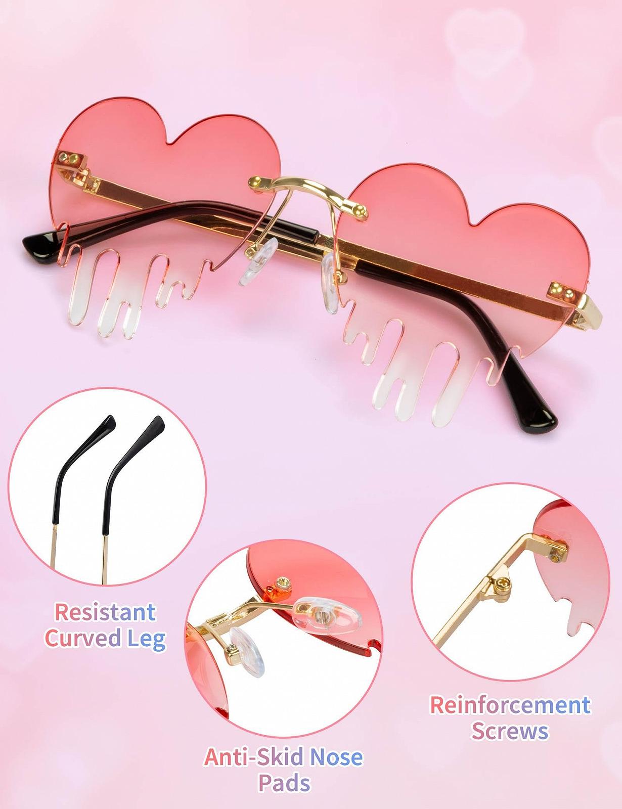 Солнцезащитные очки в форме сердца Becellen, 2 шт., разноцветные, фото №3