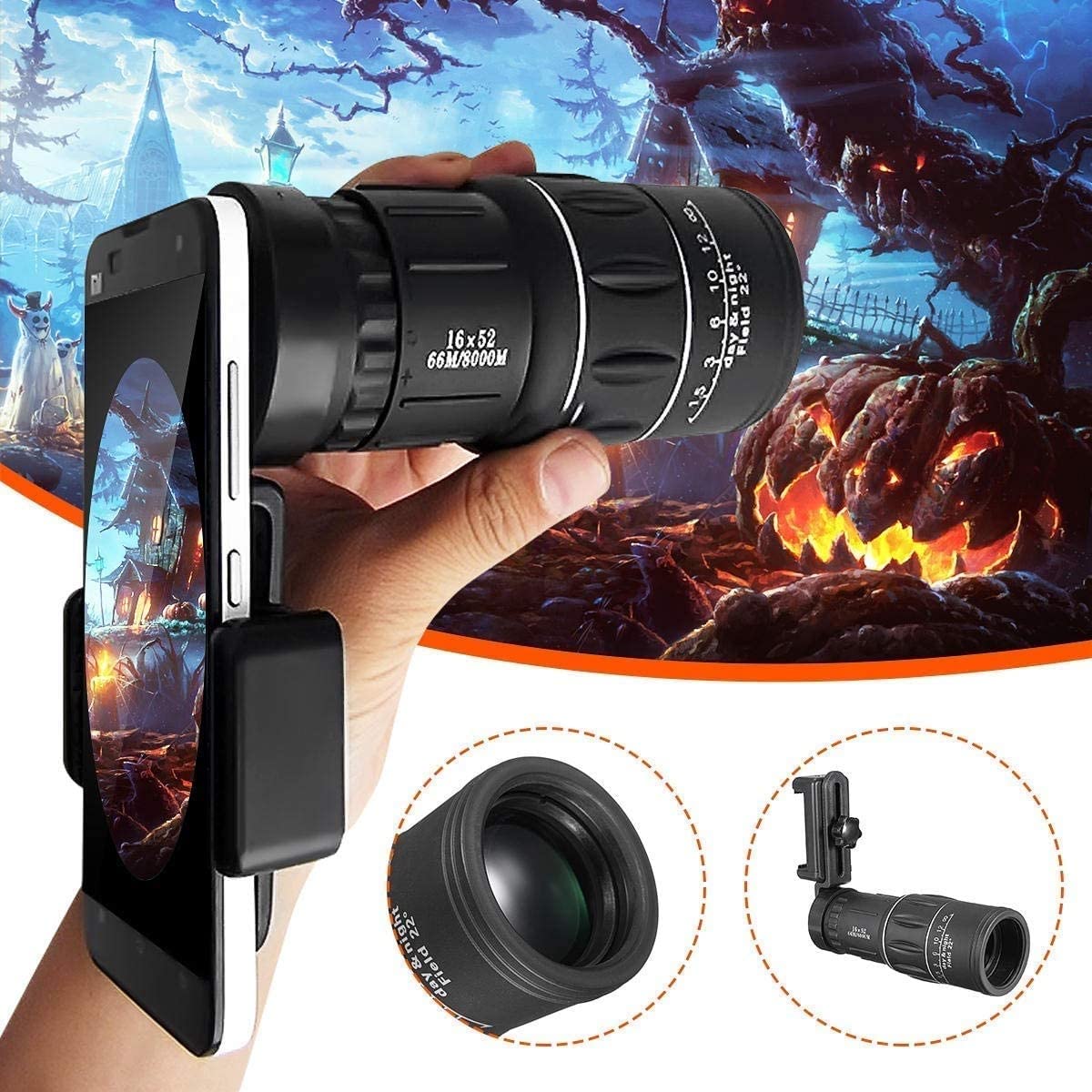 Теплескоп MRKU Fernglas Monokular 16x52 HD Universal Zoom Armor Телефонна лінза для подорожей, фото №6