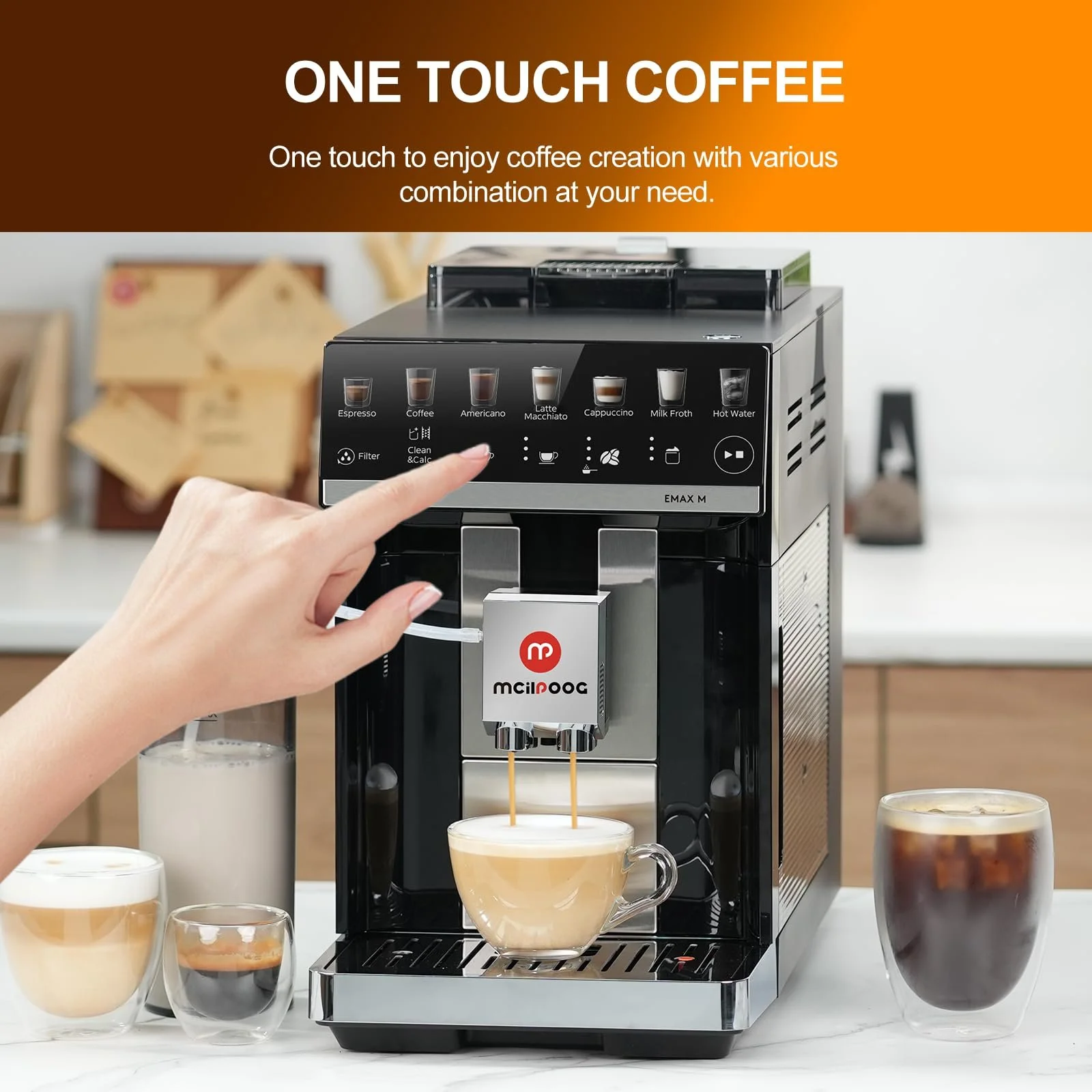 Супер автоматическая кофемашина Mcilpoog M3 15 Бар Черный, фото №3