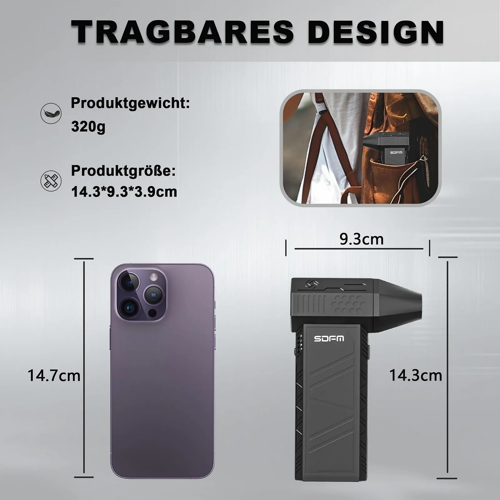 Електрична повітродувка SDFM 130,000 RPM 3-Speed, фото №5