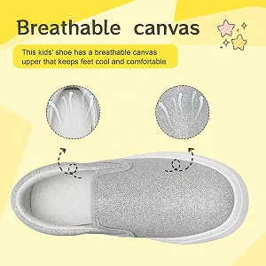 Детские парусиновые кроссовки с блестками Унисекс парусиновая Кроссовки Повседневная дышащая нескользящая легкая детская Кроссовки и девочек synthetic.ua - Фото 1