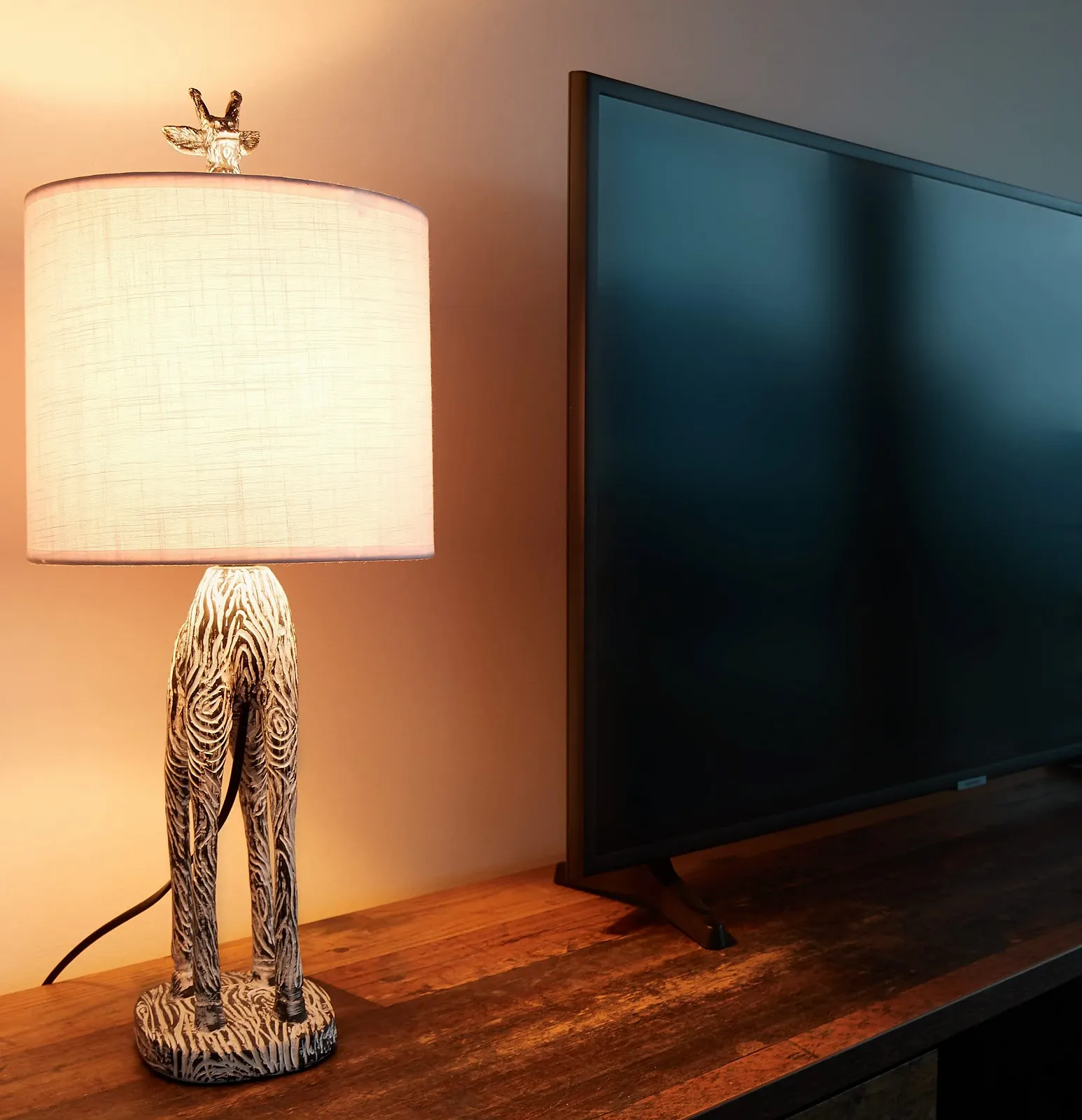 Настільна лампа BRUBAKER Giraffe Africa Керамічна основа 51.5 см Чорний/Білий, фото №2