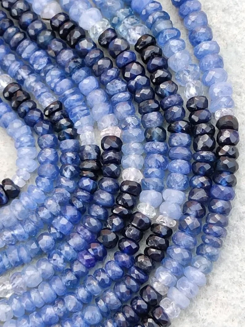 Бусины Круглые Синий Сапфир 3-4 мм, фото №5