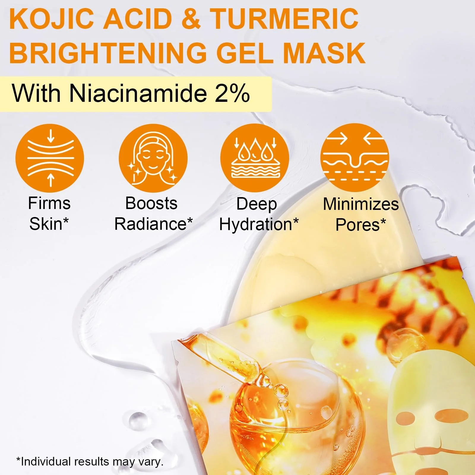 Маска для обличчя Kojic Acid Curcuma Brightening Firming Anti-Aging Leaf - Even Tonic, Зволоження, Заспокоєння, фото №2