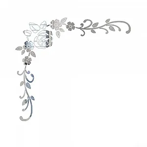 Наклейка на стіну 3D Квіткова дзеркальна лоза Акрилова Сріблястий - Фото 1