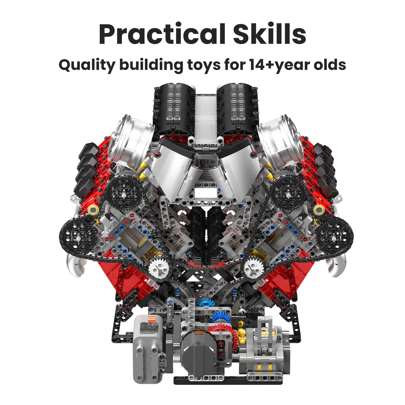 Блоки Mould King 10130 Technik V8 двигун F488 модель Затискаючі, фото №4