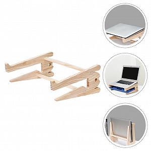 Подставка для ноутбука Holz Регулируемая Подставка для ноутбука Охлаждающая подставка Подставка для ноутбука Настольный держатель Многофункциональная Портативная и складная для офиса и дома synthetic.ua - Фото 1