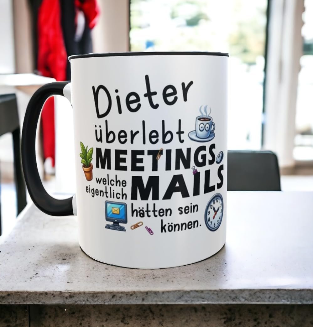 Керамическая Кружка Office 'Meeting Mails' с Юмором, фото №4