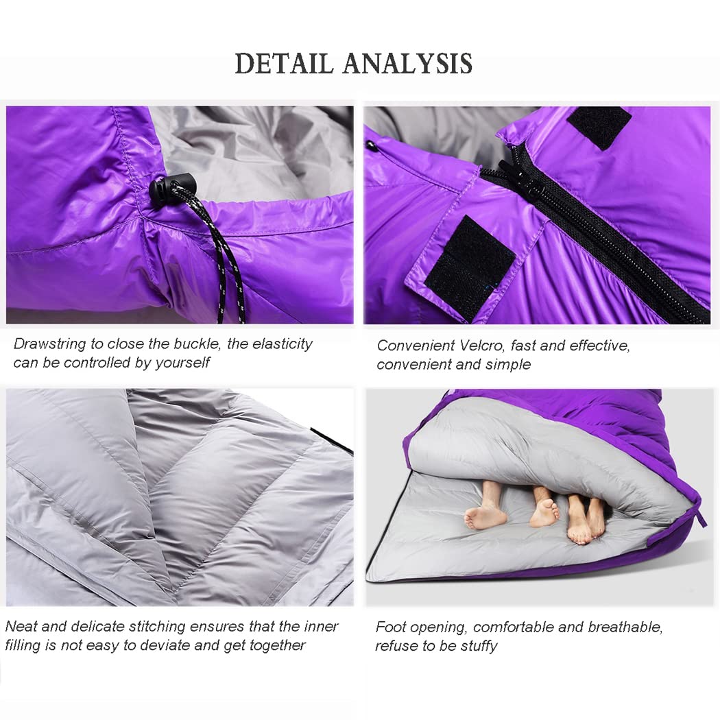 Спальний мішок MYVVKIA Зимовий Дорослий Подвійний Водонепроникний Фіолетовий, фото №6