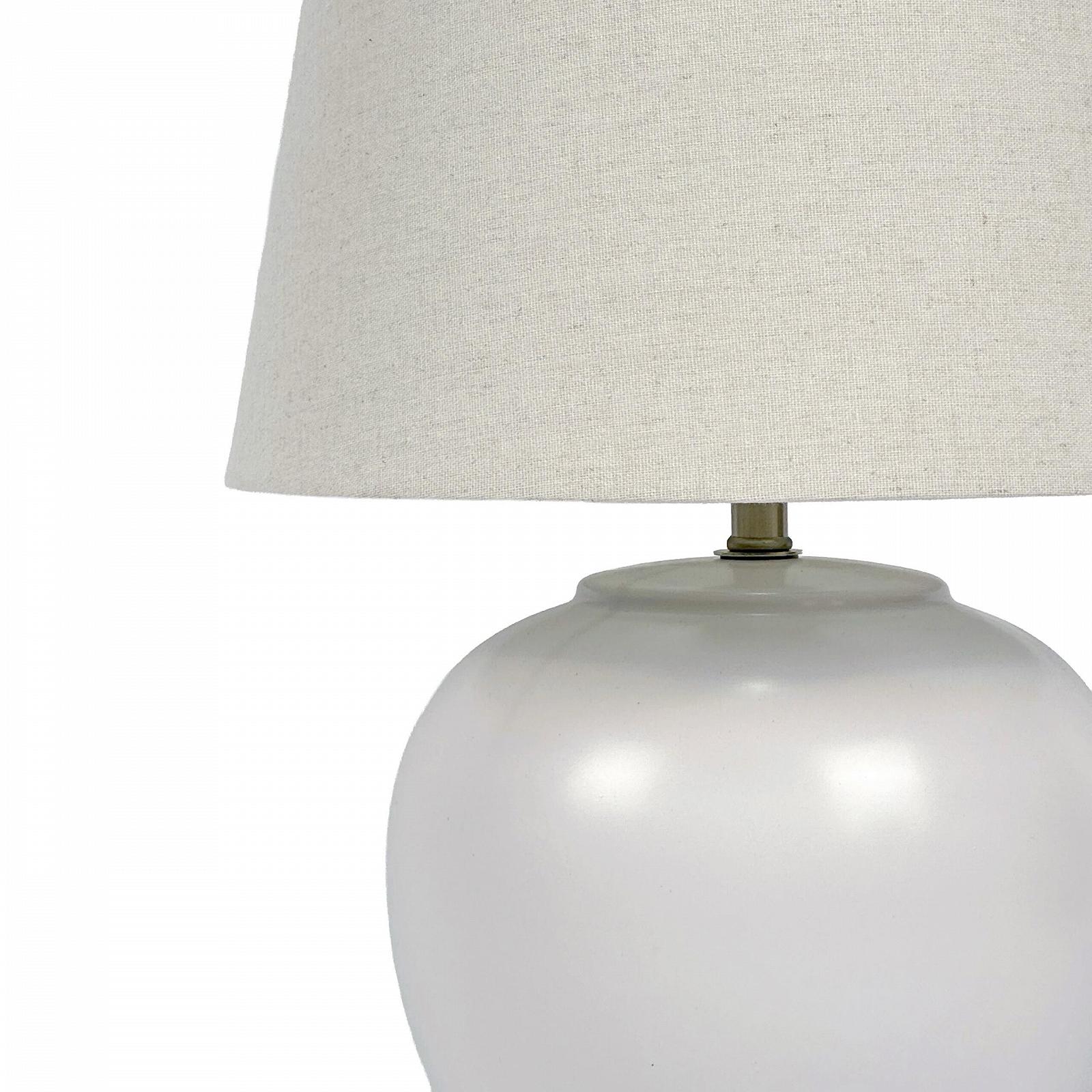 Настільна лампа Relaxdays Керамічна Тканинна E27 45 x 30 см Біла/Кремова, фото №7