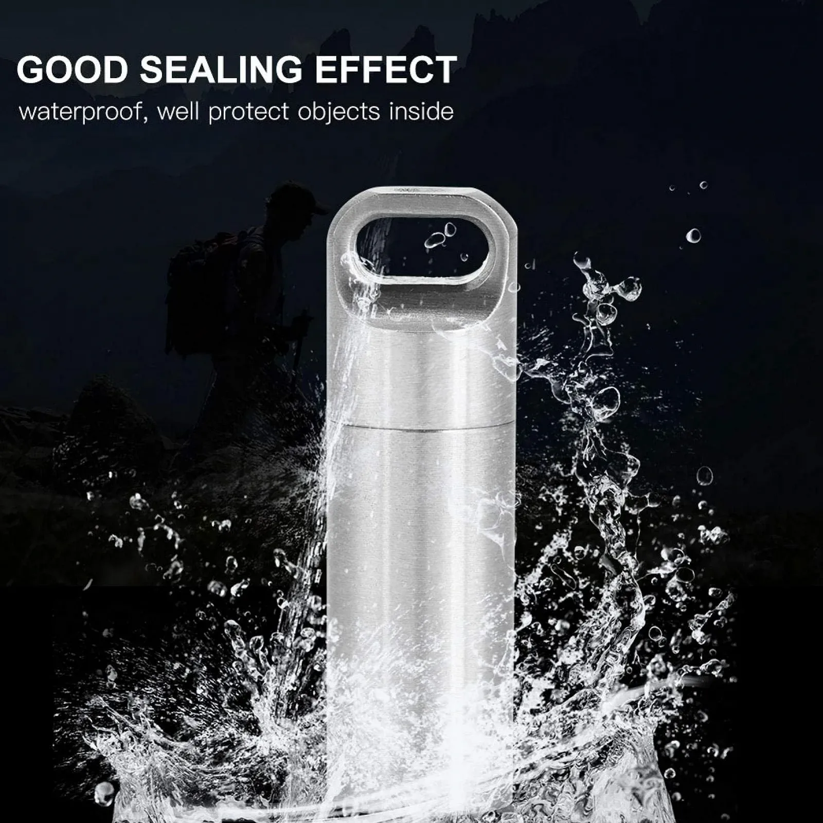 Флакон для таблеток для кемпінгу, водонепроникний з нержавіючої сталі, фото №4